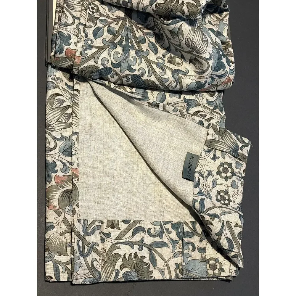 William Morris & Co. Window Curtains Panels Lodden Set Pair 50 X 96” Blue Drapes